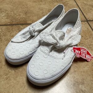 Vans White Embroidered Sneakers